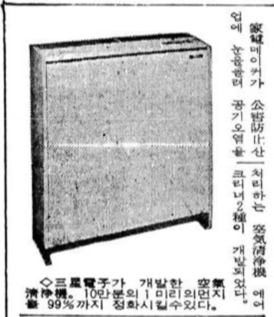 Figure.5 1975년 삼성전자에서 개발한 공기청정기