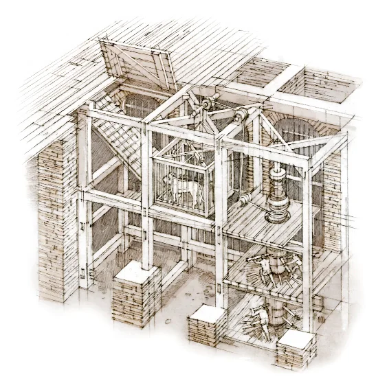 Figure.5 콜로세움에 설치되어있는 엘리베이터 모습 ⓒ John Zukowsky , Robbie Polley. (2018) Architecture Inside + Out. Thames Hudson.